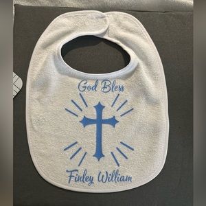 Baptism bib custom made to order